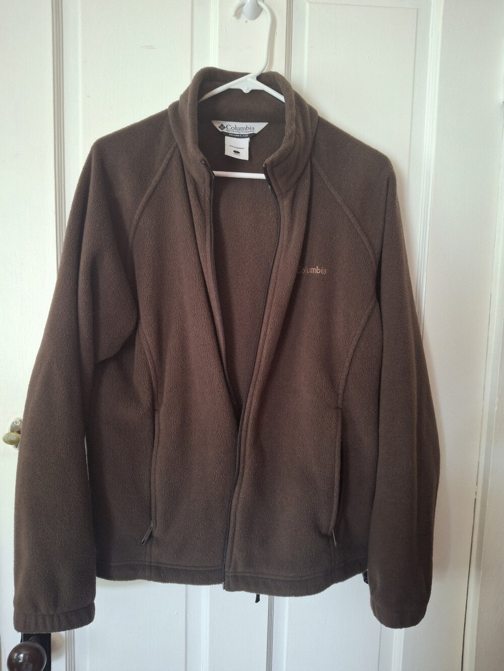 Columbia Dark Brown Full-Zip Fleece Jacket Large